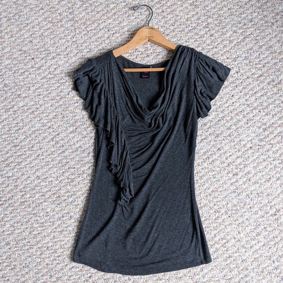 Gray Wrap Dress Shirt - Picture 1 of 3